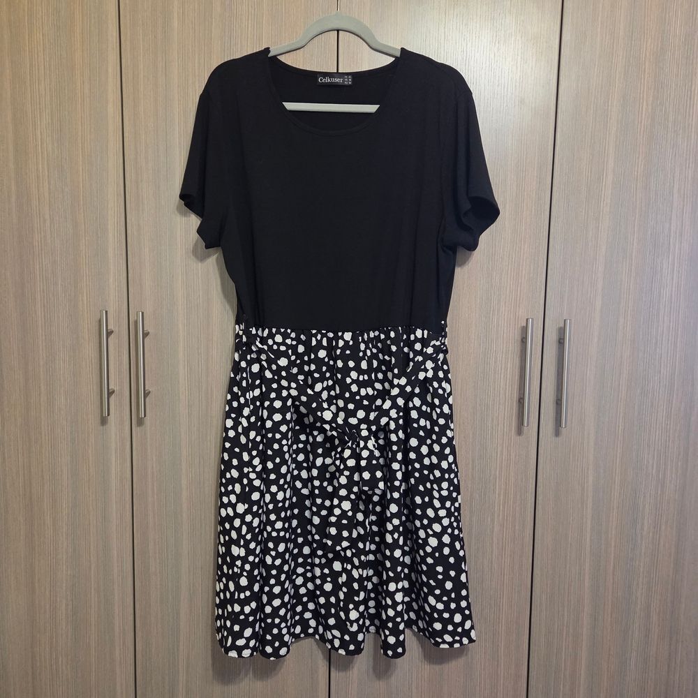 Calvin Klein Black and White Polka Dot Dress